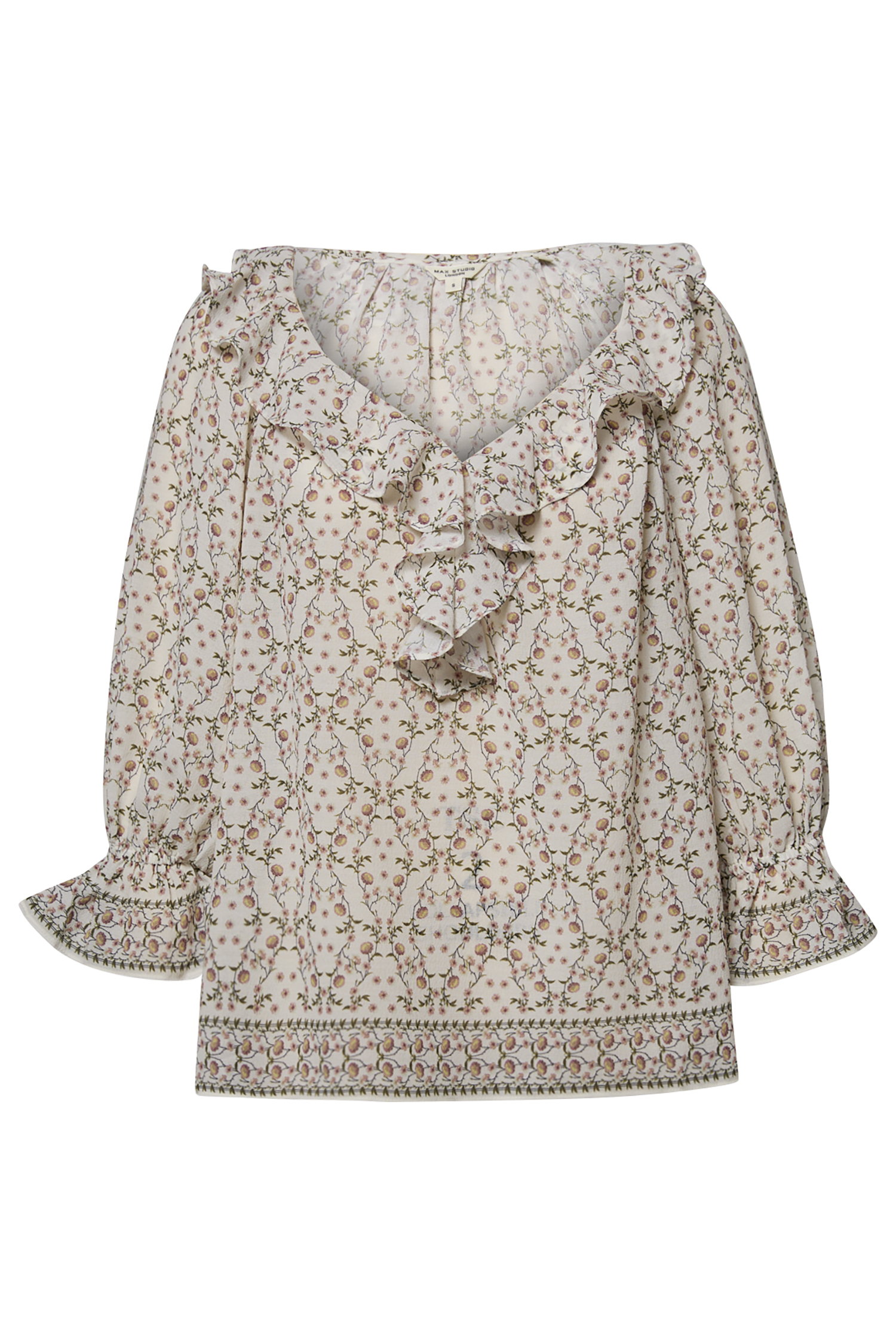 Ruffled V-Neck Blouse
