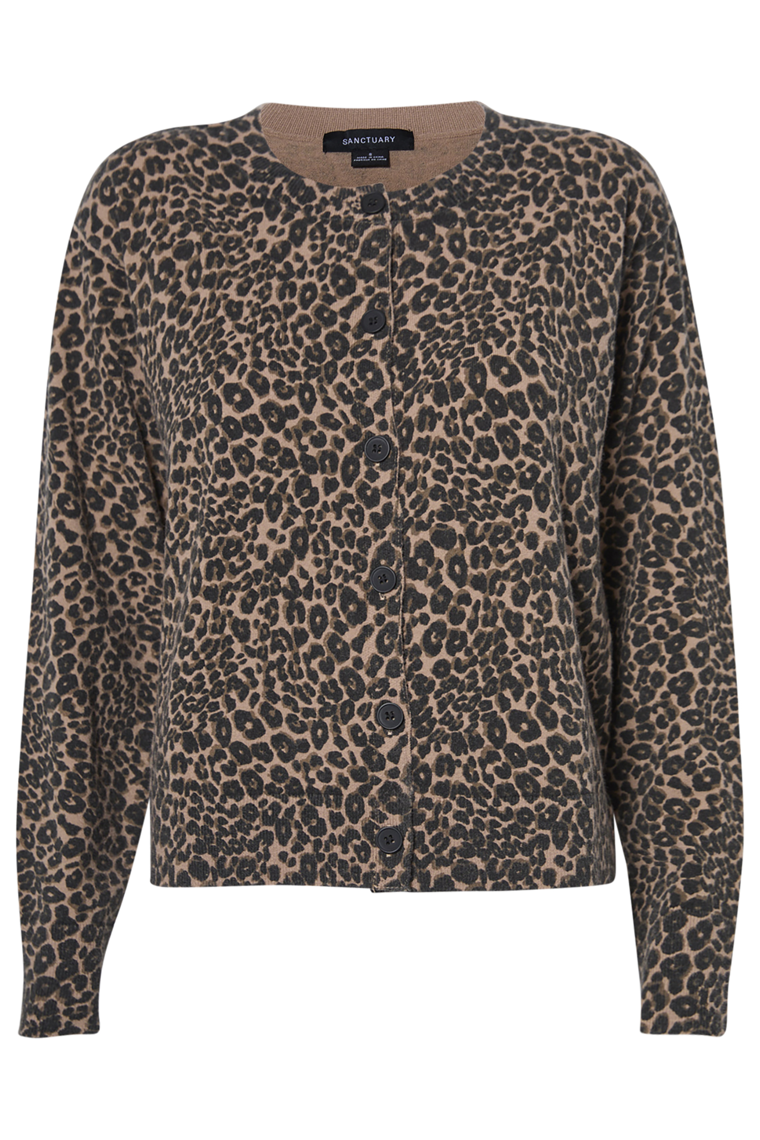 Sanctuary Printed Crewneck Cardigan