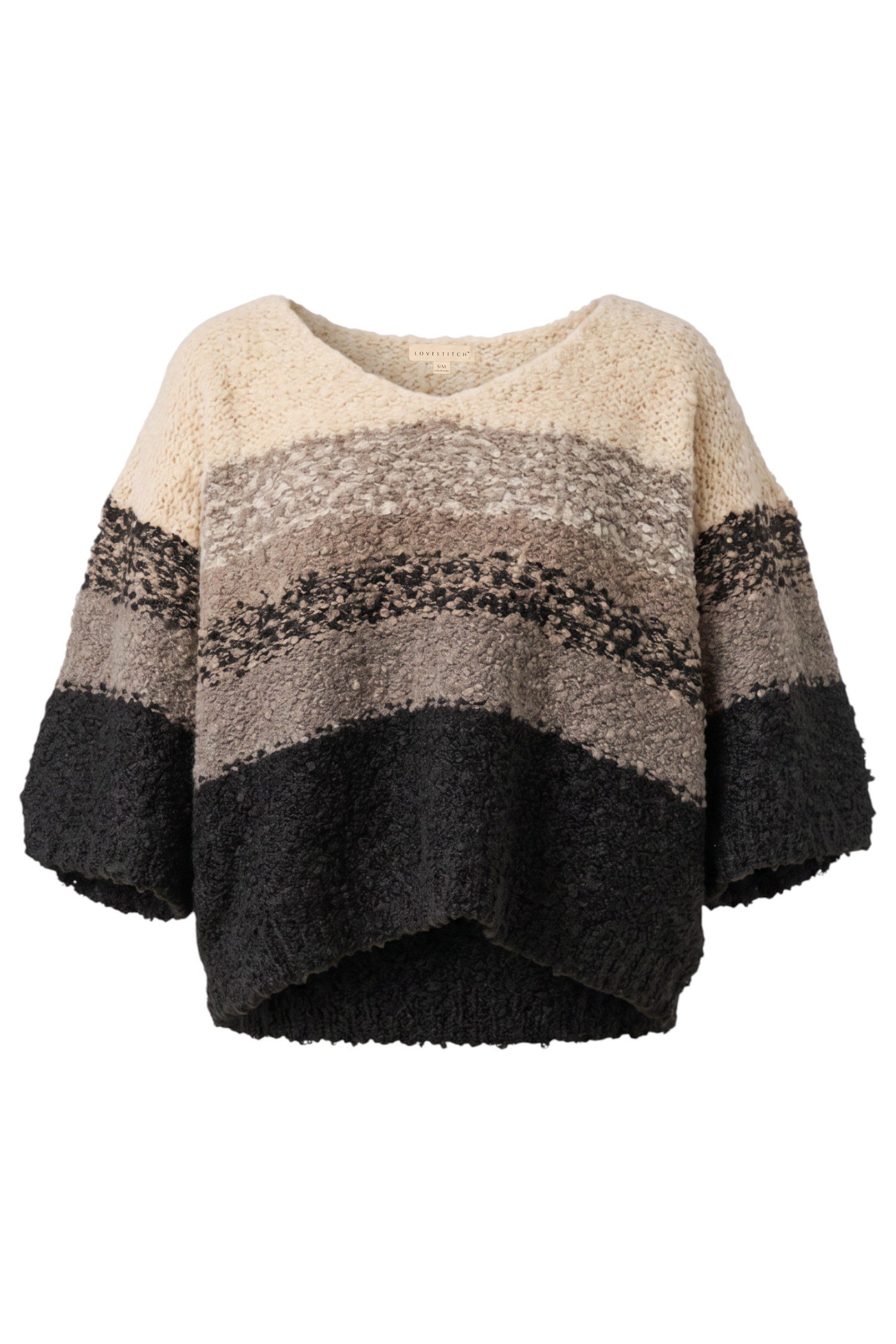 Color Block V-Neck Pullover