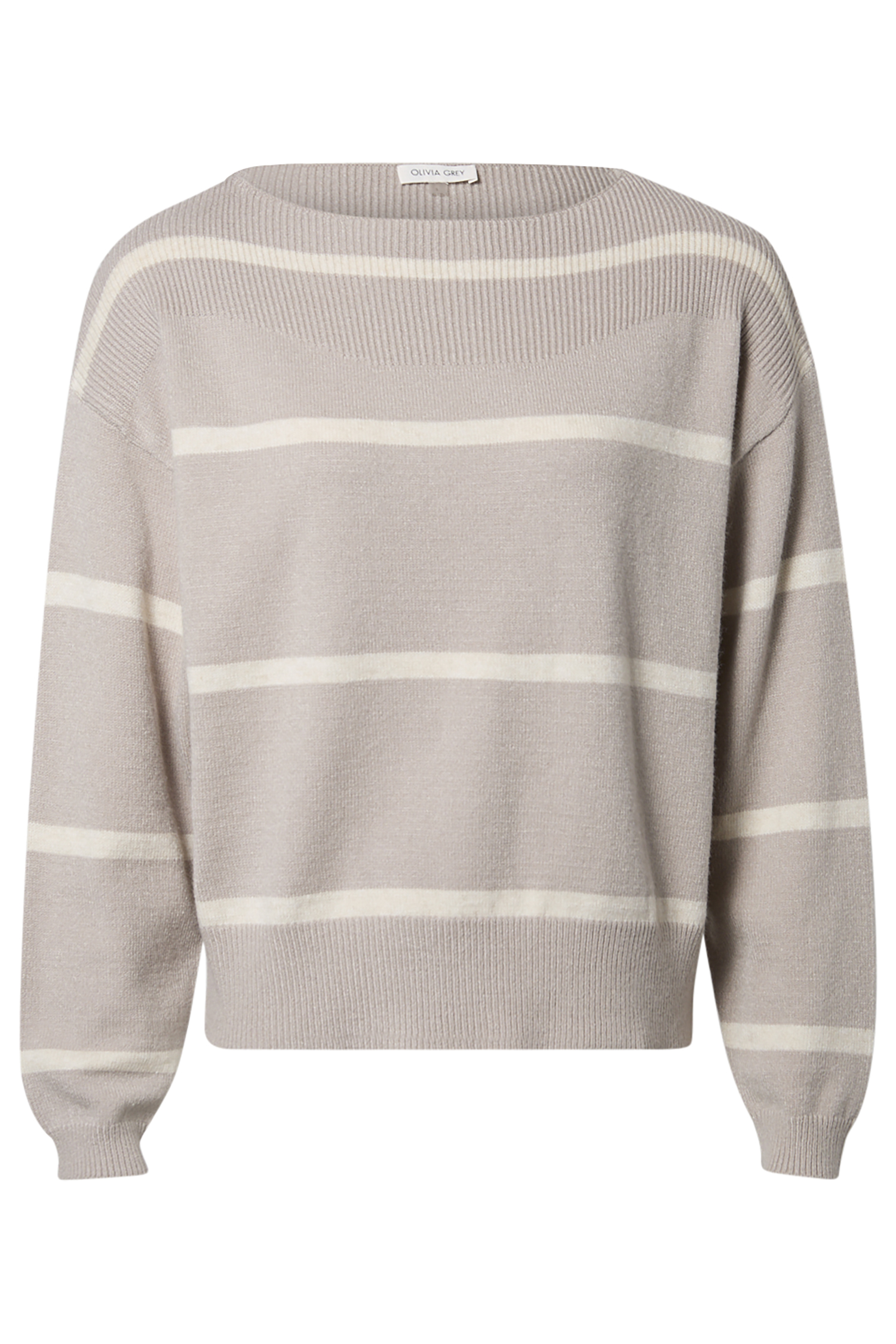 Boat Neck Striped Pullover