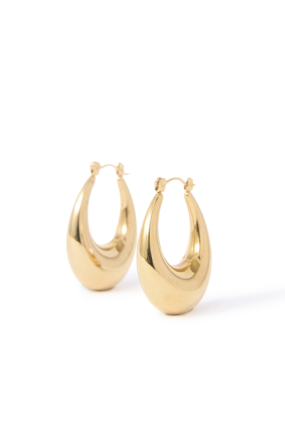Oval bubble hoop earrings