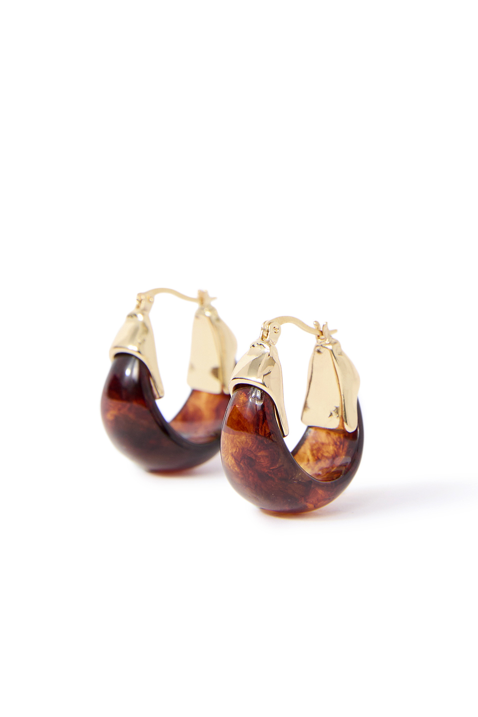 Gilded mocha marble hoops