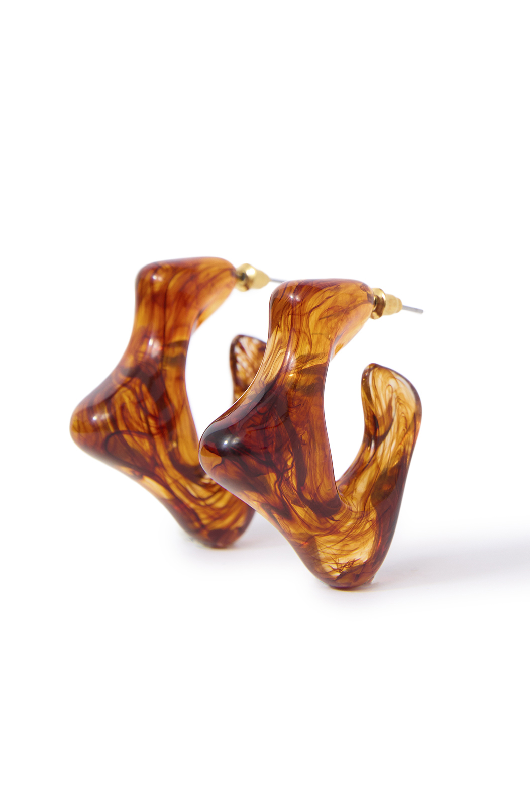 Wavy marbled hoop earrings