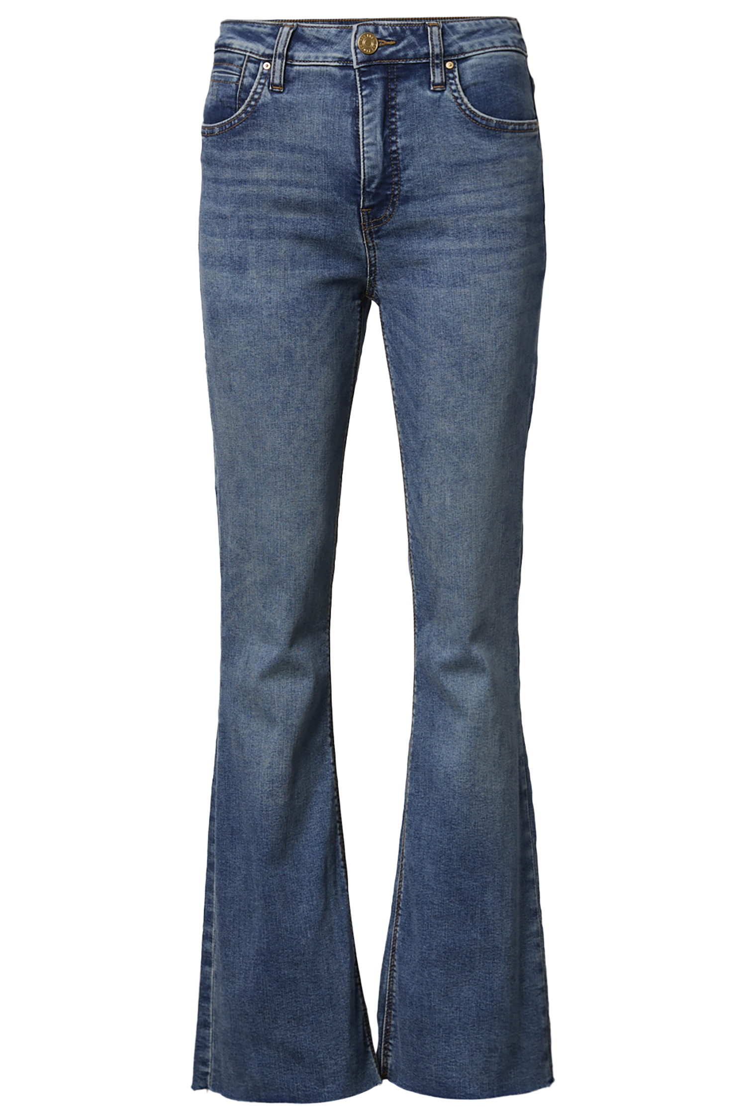 KUT from the Kloth High Rise Fab AB Raw Hem Flared Denim
