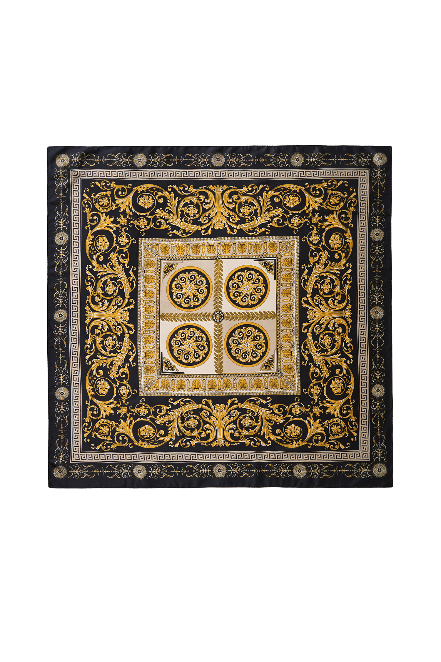 Black Baroque Print Scarf