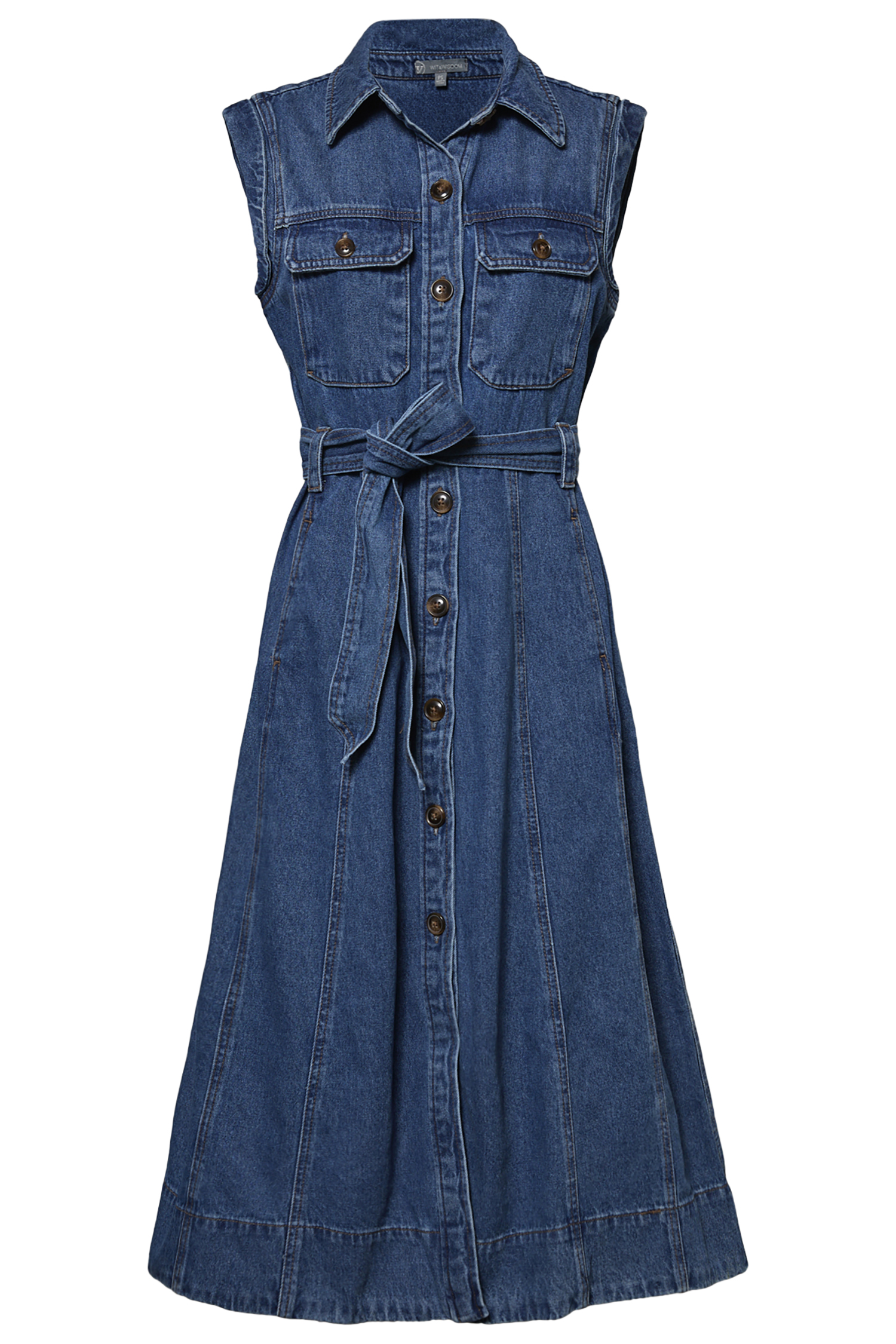 Petite Wit & Wisdom Midi Denim Dress