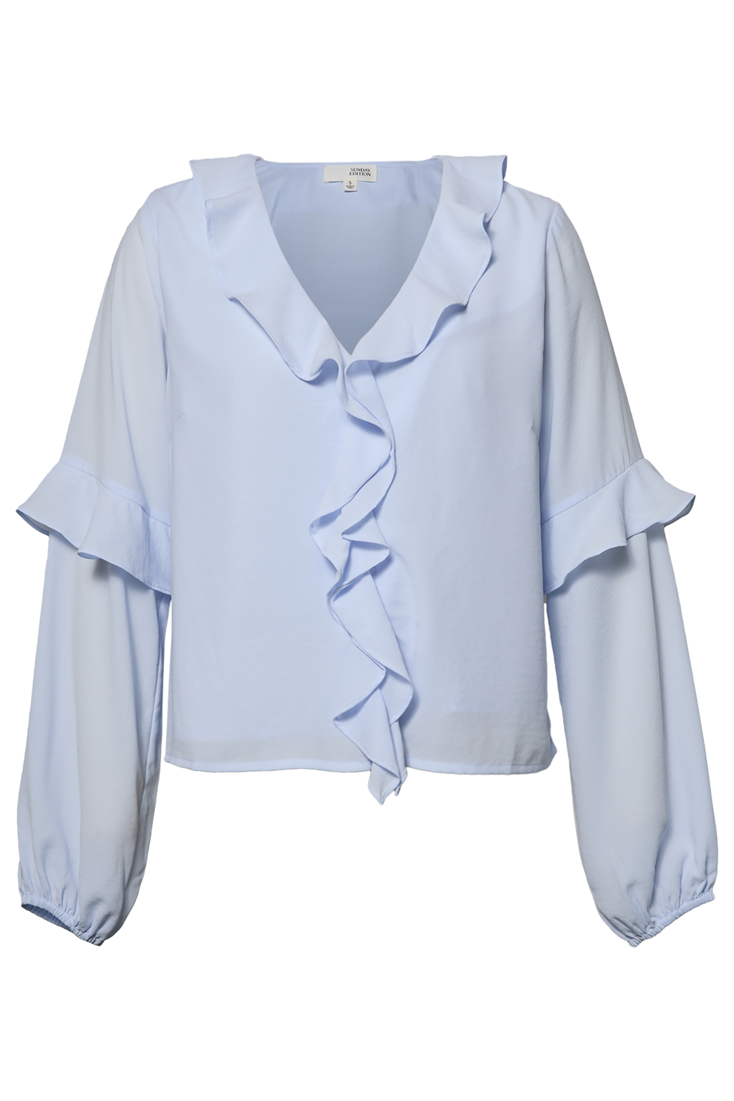 Ruffled V-Neck Blouse