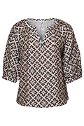 Floral Geometric V-Neck Blouse